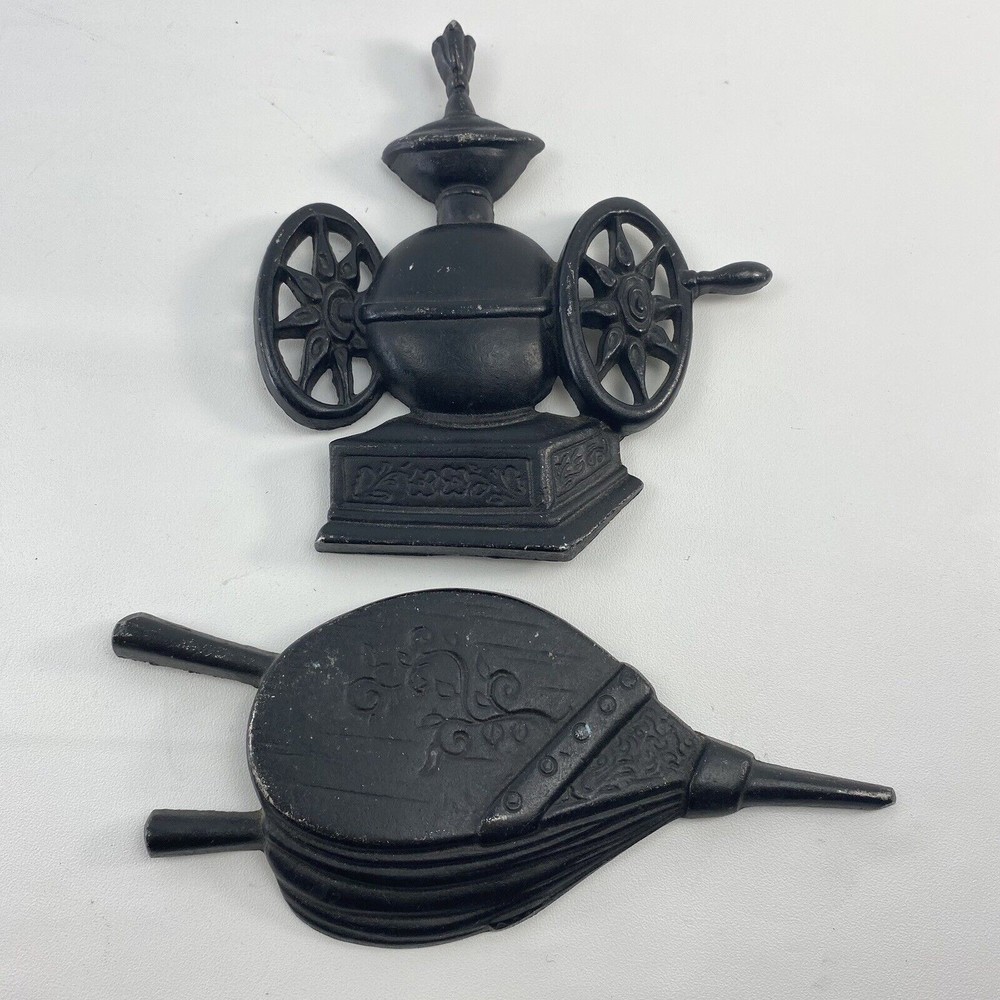2 Pc Set Cast Iron Wall Hanging Vintage Kitchen Decor Vintage‎ SEXTON VTG
